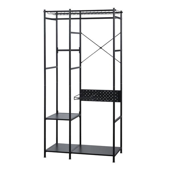 Portemanteau Brønnøy acier 182 x 90 x 46 cm noir [en.casa]