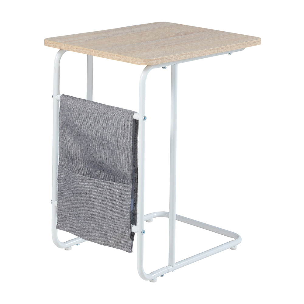 Table d’ordinateur portable Dyrøy 56x48x37cm Blanc/Chêne [en.casa] - premiumXL