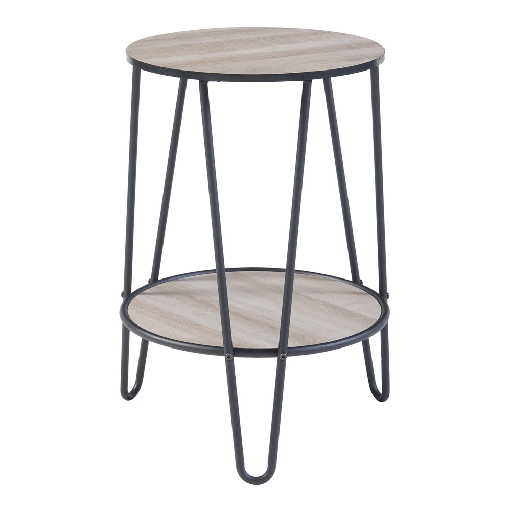 Bijzettafel Ylöjärvi met 2 planken Zwart/Eiken - Look [en.casa] - premiumXL