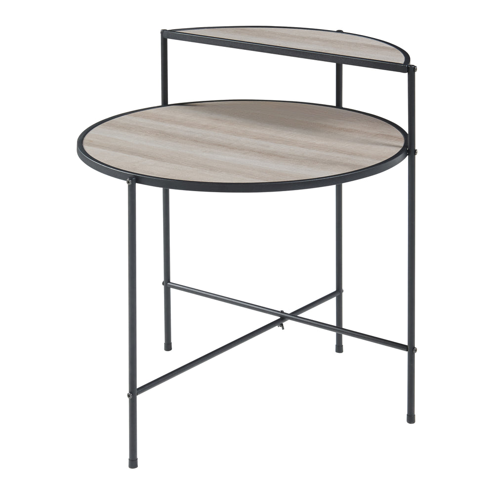 Bijzettafel Fyresdal Zwart/Eik - Optiek [en.casa] - premiumXL