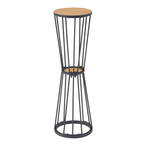 [en.casa] Plantenstandaard Fossbergom rond 62xØ20 cm zwart en eikenkleurig
