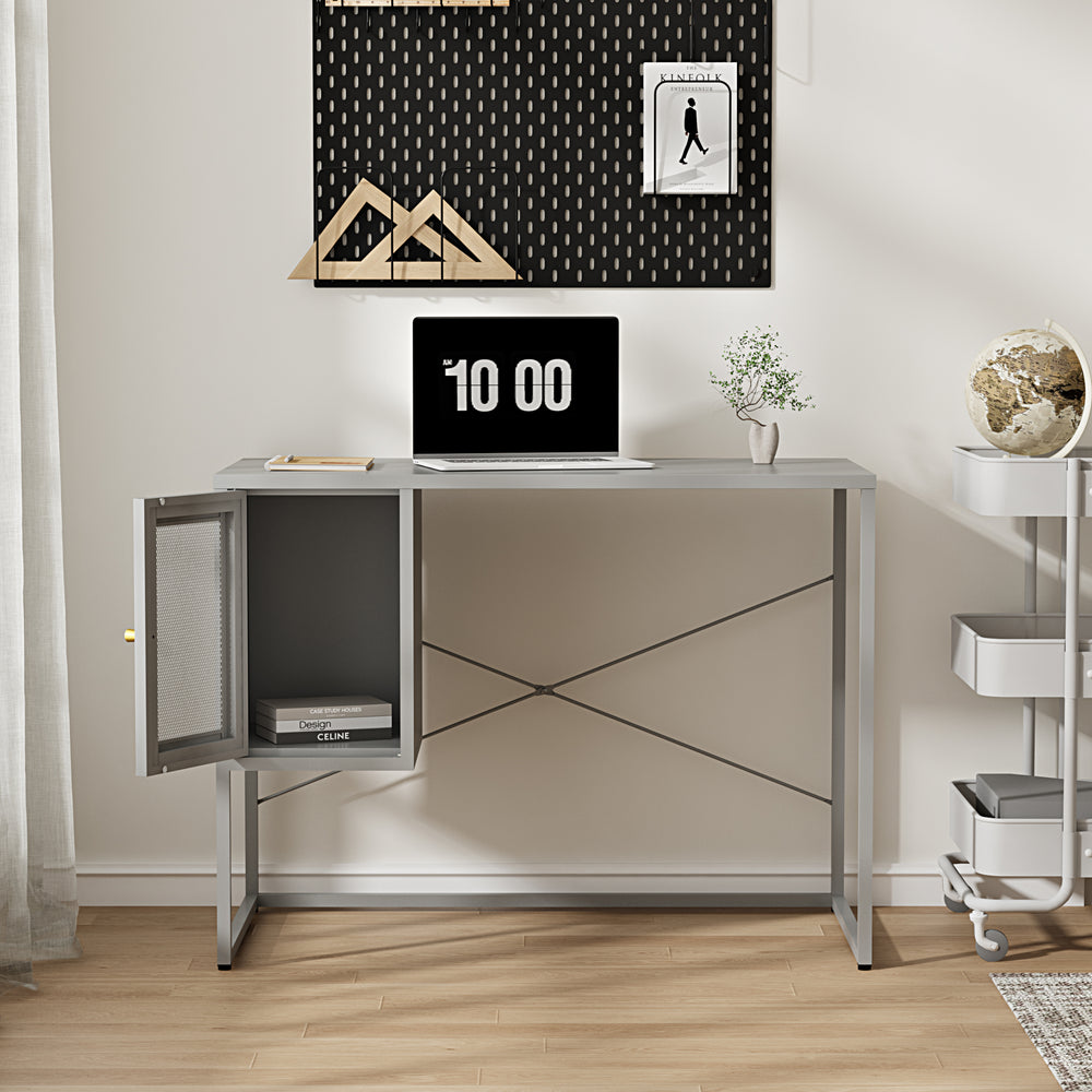 Schreibtisch Sund Stahl 75x100x50 cm Grijs [en.casa] - premiumXL