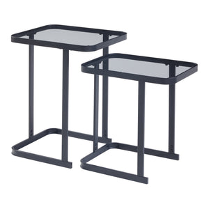 [en.casa] Bijzettafel set van 2 Laxå zwart