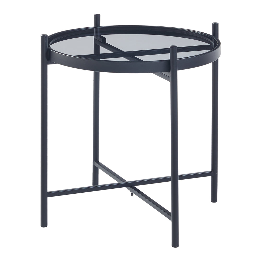 Table d’appoint Lier avec plateau en verre noir [en.casa] - premiumXL
