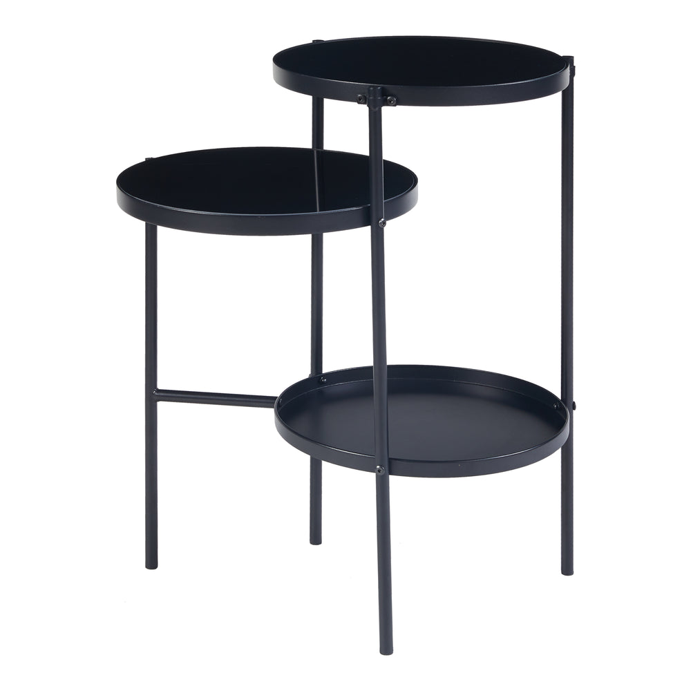Bijzettafel Mölndal met 3 planken Zwart [en.casa] - premiumXL
