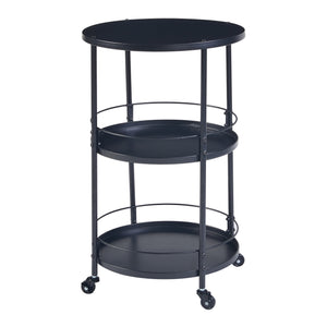 [en.casa] Keukentrolley Munkedal 75xØ45 cm zwart