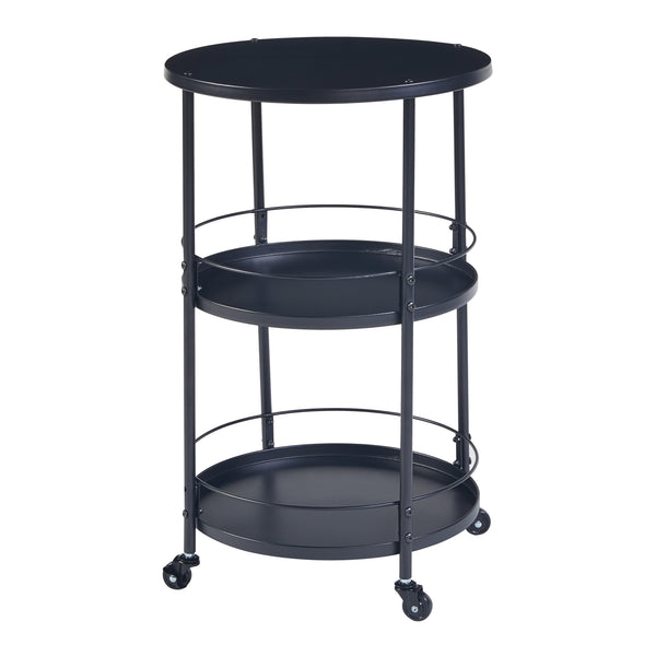 [en.casa] Keukentrolley Munkedal 75xØ45 cm zwart