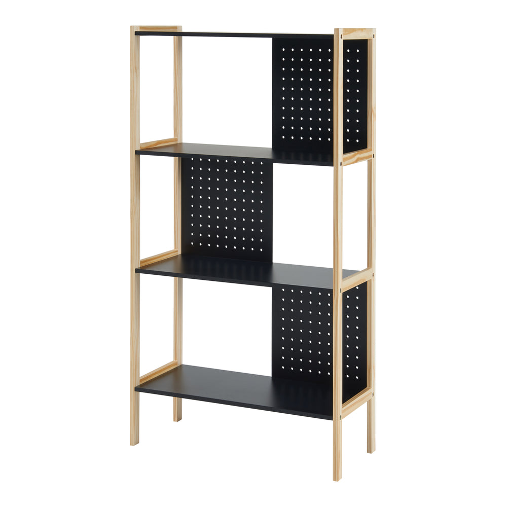 Étagère Dønna 120x63x28cm noir/couleur bois [en.casa] - premiumXL