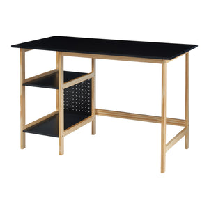 Bureau Dønna 120x60x75 cm mdf zwart en houtkleurig [en.casa]