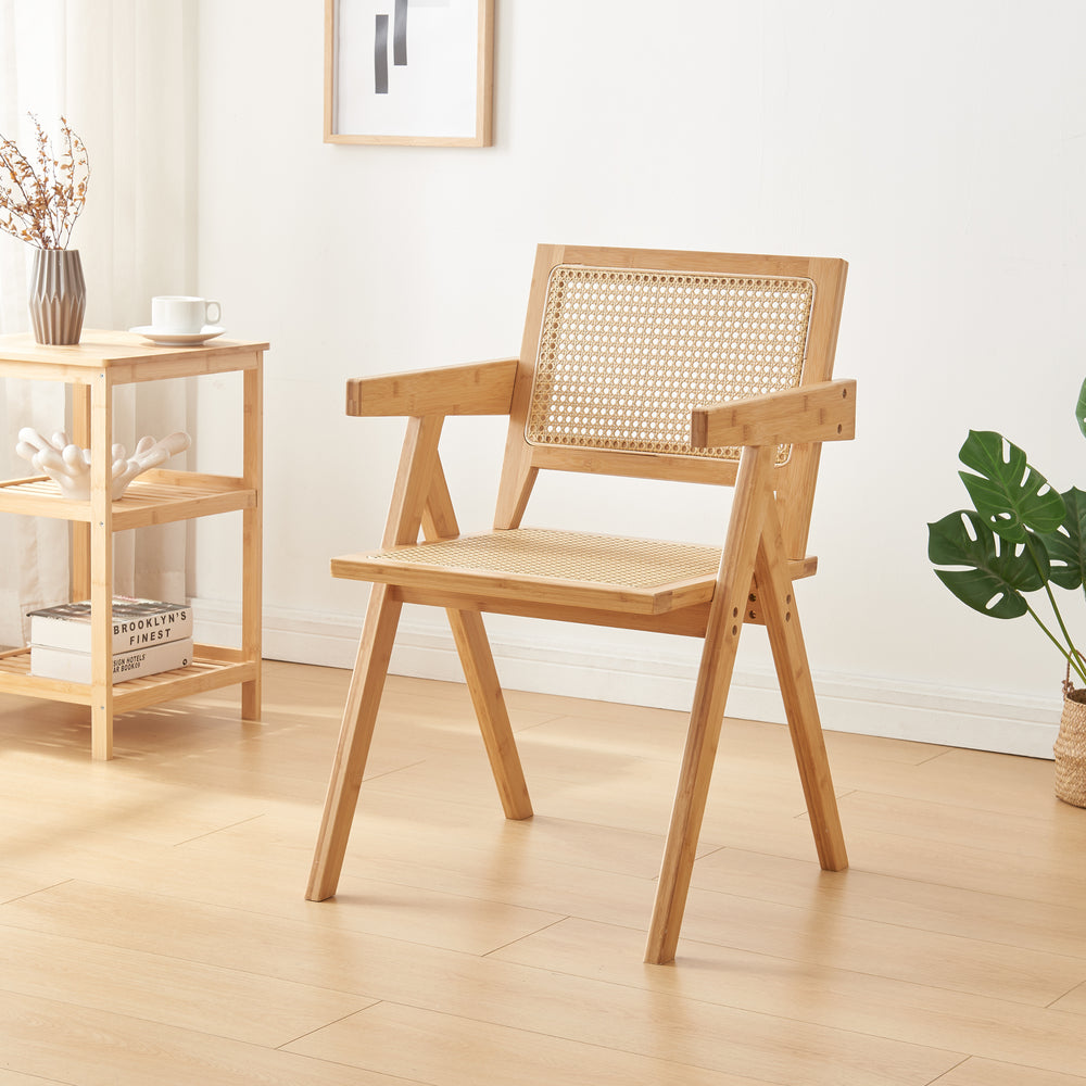 Eetkamerstoel Asikkala 79x50x50cm Bamboe/Rotanlook [en.casa] - premiumXL