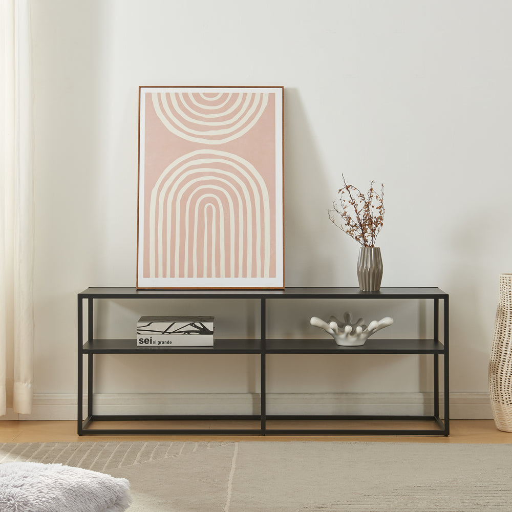 TV meubel Solund staal 120x30x46 cm zwart [en.casa]