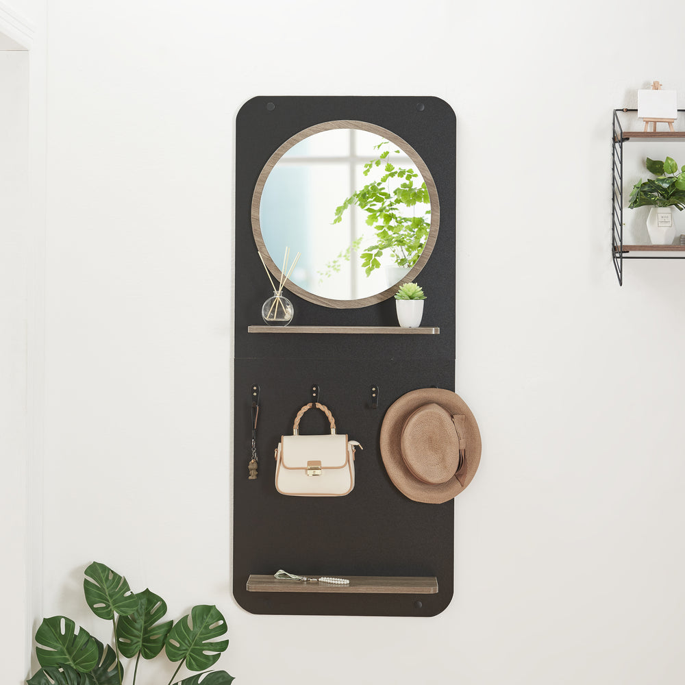 Garderobenpaneel Helsinge met spiegel 140x60x16 cm [en.casa] - premiumXL