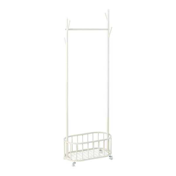 [en.casa] Kledingrek op wielen Risør 175x60x32 cm wit