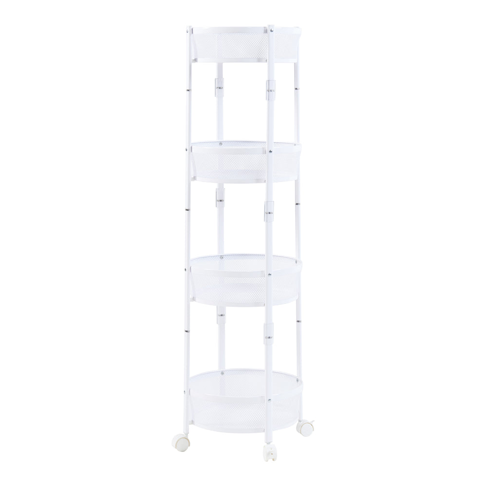 Rollwagen Sørreisa met 4 niveaus 123xØ37,5cm Wit [en.casa] - premiumXL