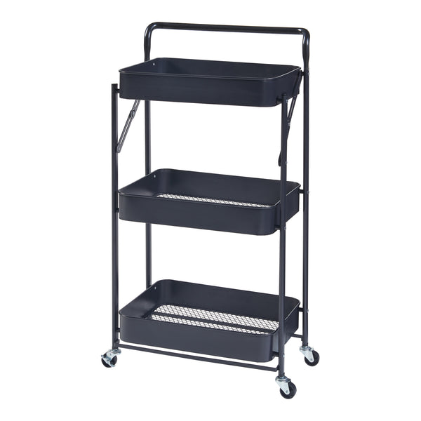 [en.casa] Keukentrolley Vörå 88x45x30 cm zwart