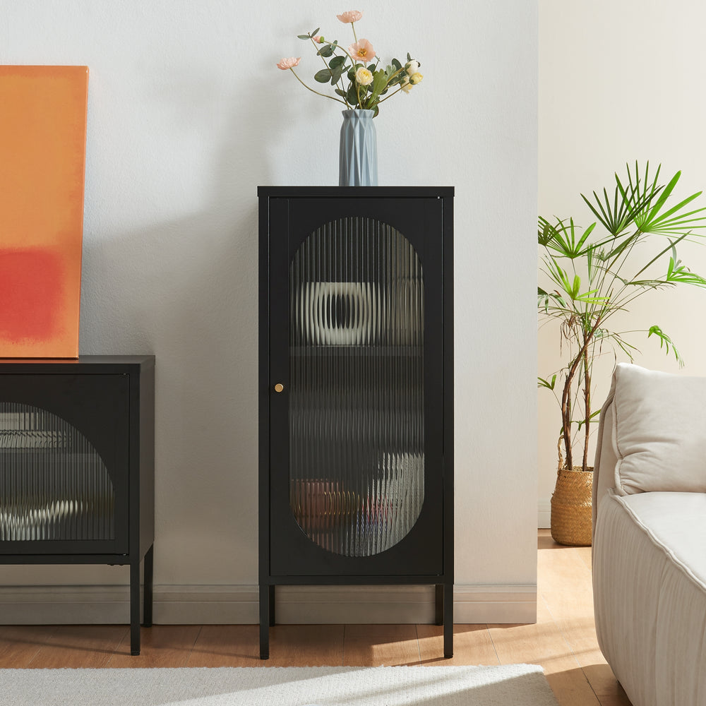 Bijzetkast Karlskrona 102x43x40 cm Zwart, mat [en.casa] - premiumXL