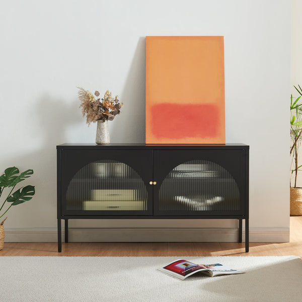 TV meubel Karlskrona 115x35x64 cm zwart mat [en.casa]