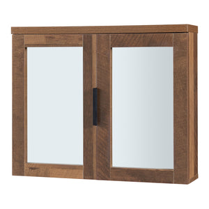 Armoire murale de salle de bain Namsskogan avec miroir 50 x 60 x 15 cm effet noyer noir [en.casa]