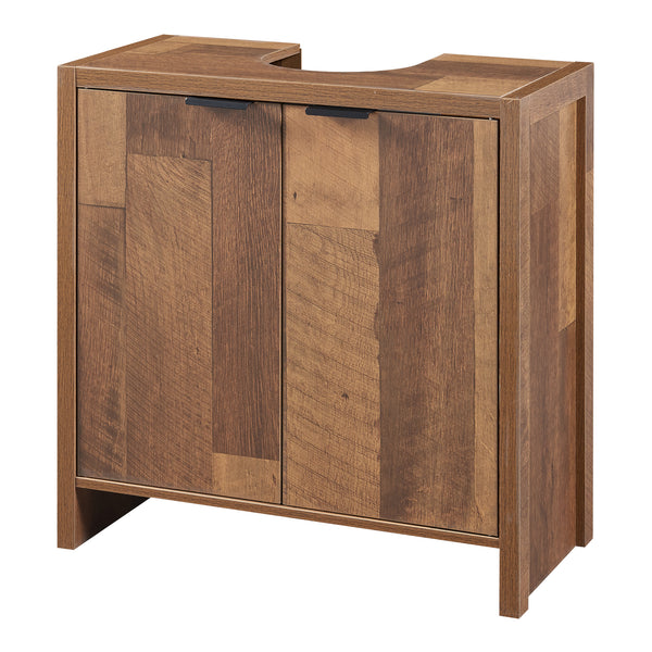 Meuble sous lavabo Namsskogan 60 x 60 x 30 cm effet noyer noir [en.casa]