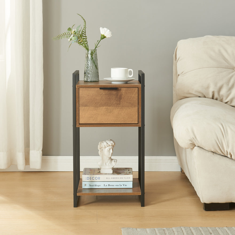 Table d’appoint Namsskogan 62x33x32cm aspect noyer [en.casa] - premiumXL