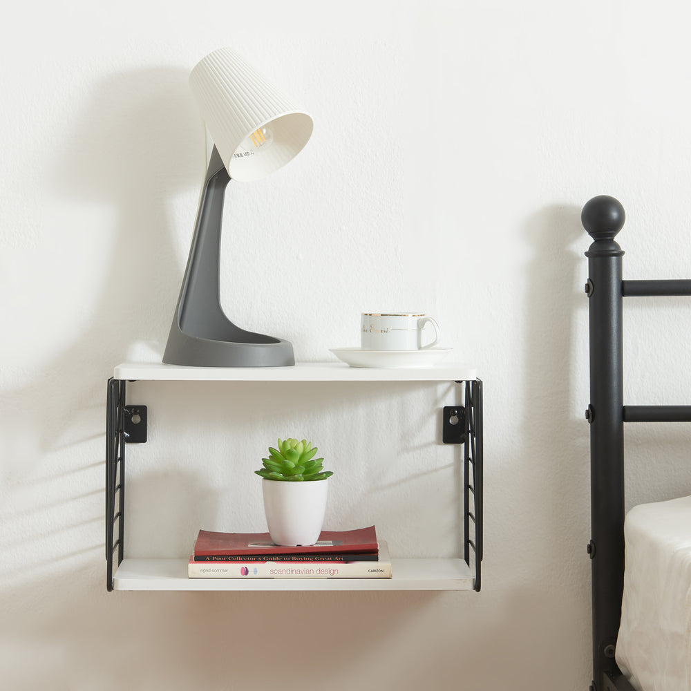 Étagère murale Moss 39x18x23 cm noir/blanc [en.casa] - premiumXL