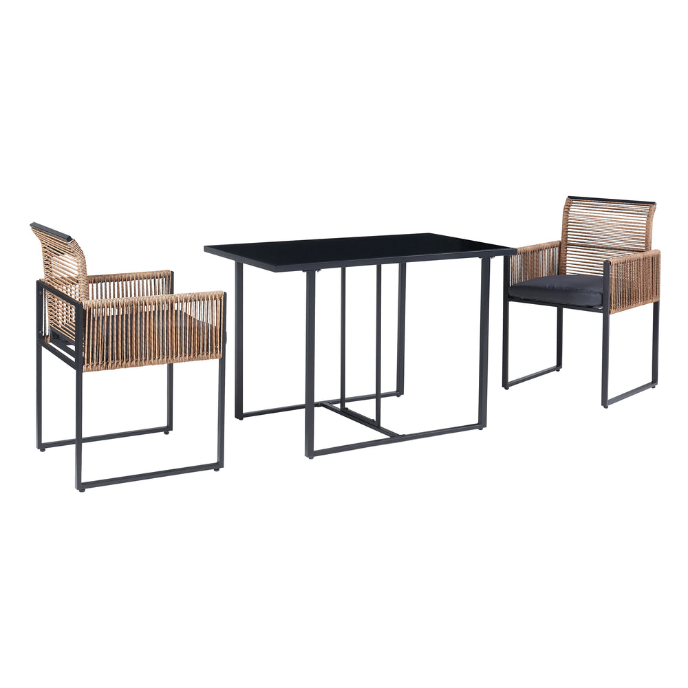 Tuinmeubelset Accadia 3 - dlg. Zwart/Bruin [casa.pro] - premiumXL