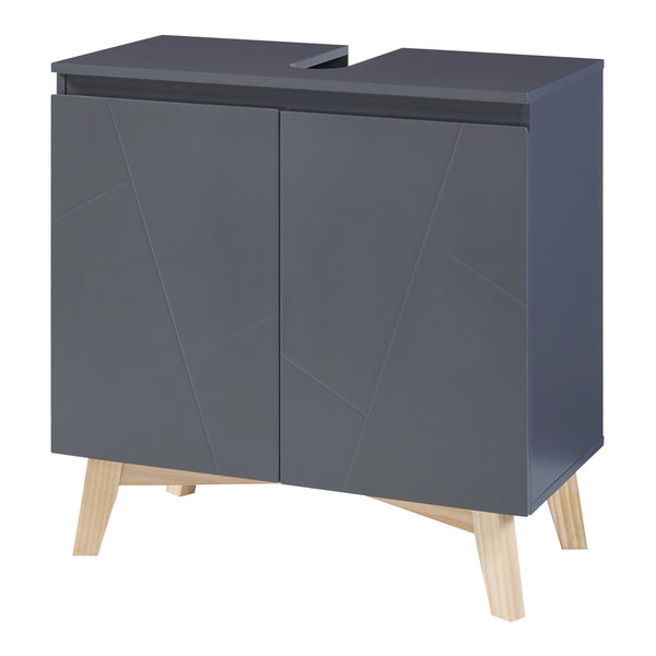 Meuble sous lavabo Overath 60 x 60 x 30 cm gris naturel [en.casa]