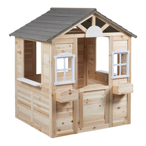 Houten speelhuis Acciano 131x113x97 cm naturel en grijs casa.pro