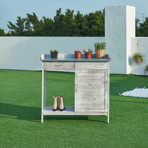 Table de rempotage Aliano 98 x 48 x 94 cm sapin gris casa.pro