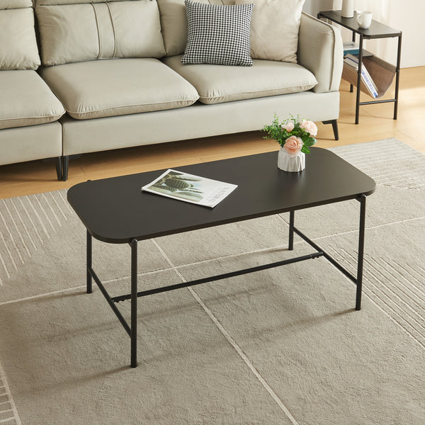 Table basse de salon Samnanger 110 x 50 x 45 cm noir [en.casa]