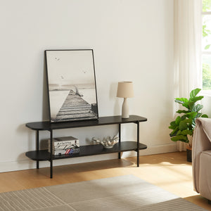 TV meubel Samnanger met plank 120x40x45 cm zwart [en.casa]