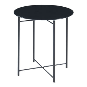 Table d'appoint Ödeshög acier verre trempé 45 x 42 cm noir [en.casa]