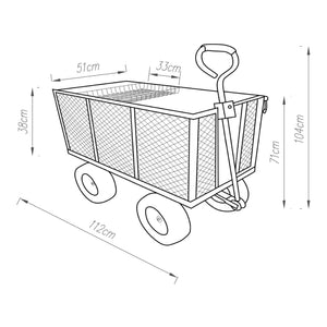 Bolderkar Corropoli 112x51x71 cm zwart en geel pro.tec