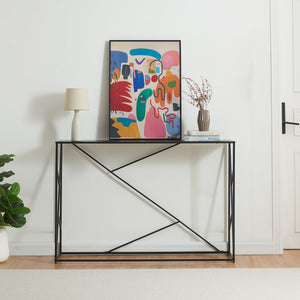 Table console Rättvik 120 x 30 x 80 cm noir [en.casa]