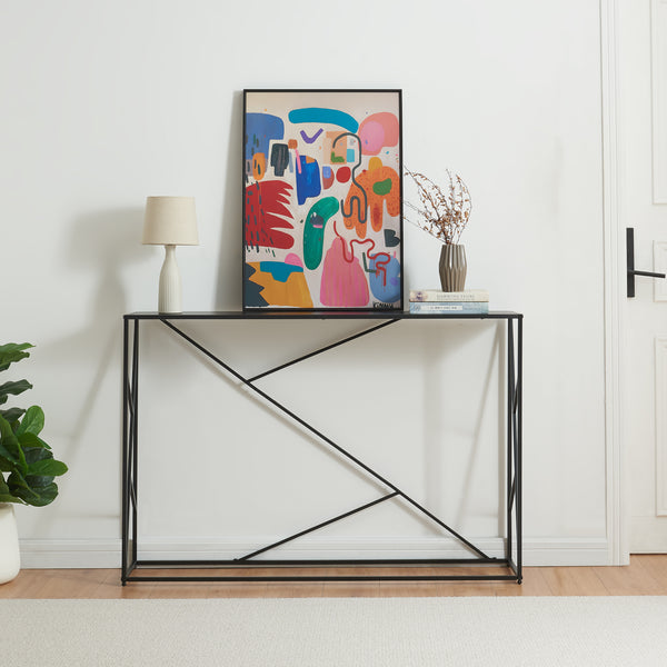 Table console Rättvik 120 x 30 x 80 cm noir [en.casa]