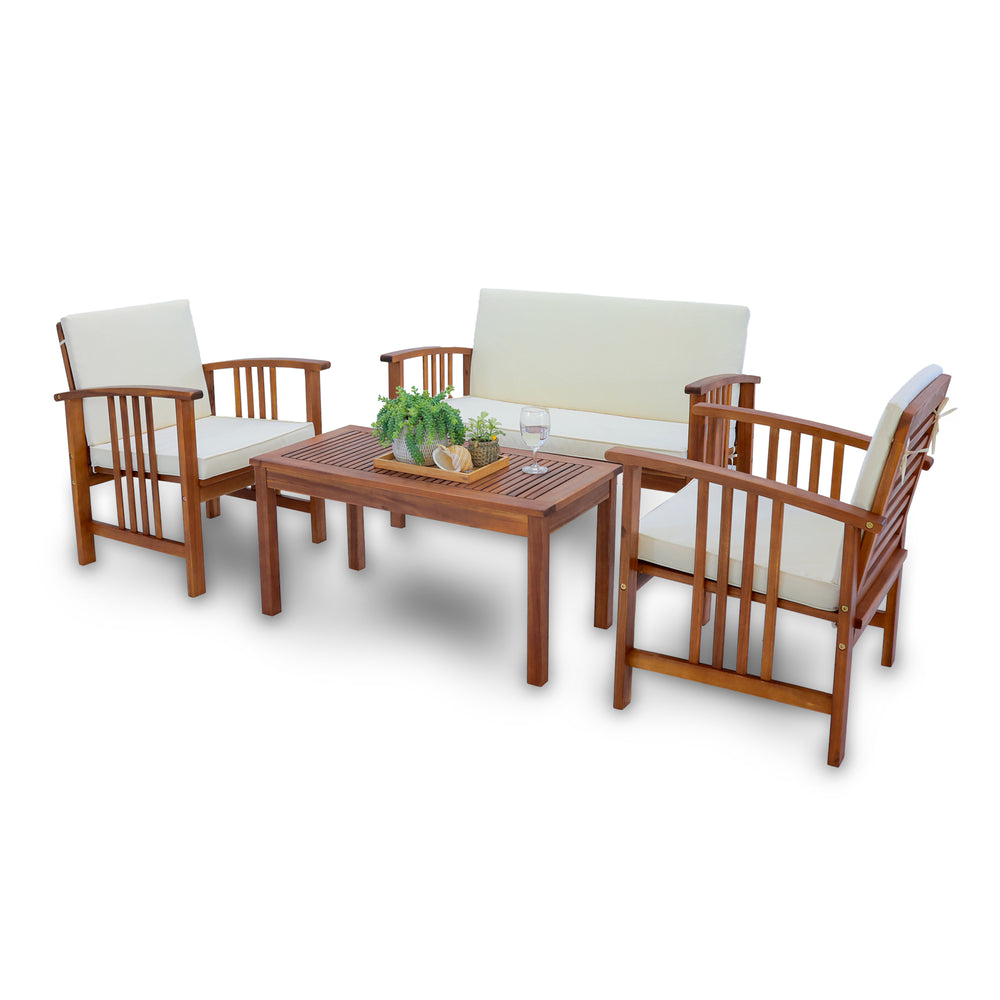 Tuinmeubelset Brissogne 4 - dlg. Acaciahout FSC® - gecertificeerd [en.casa] - premiumXL