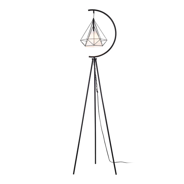 Lampadaire Austell E27 noir blanc lux.pro