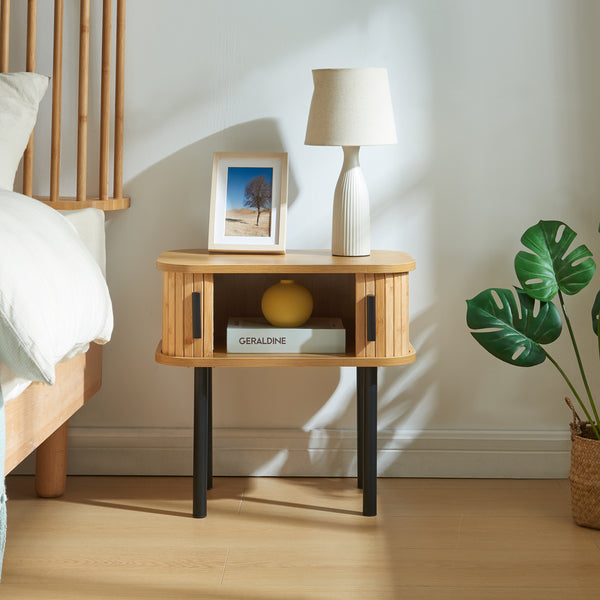 Table d'appoint Tvedestrand 48 x 30 x 45 cm naturel noir [en.casa]