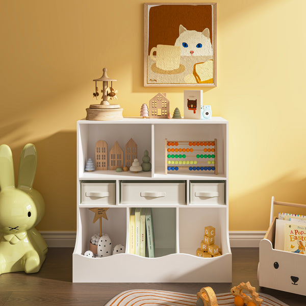 Bibliothèque pour enfants Vastesa 75 x 80 x 40 cm blanc [en.casa]