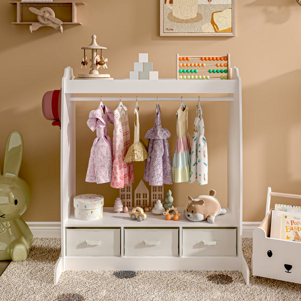Kledingkast Moskenes open kast voor kinderen 106,5x95x61 cm wit [en.casa]