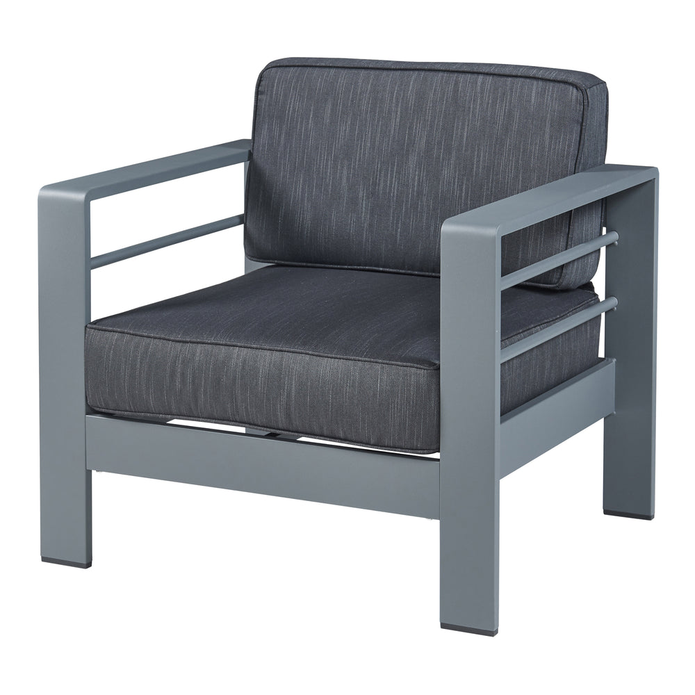 Outdoor - Fauteuil Avise aluminium gris foncé [casa.pro] - premiumXL