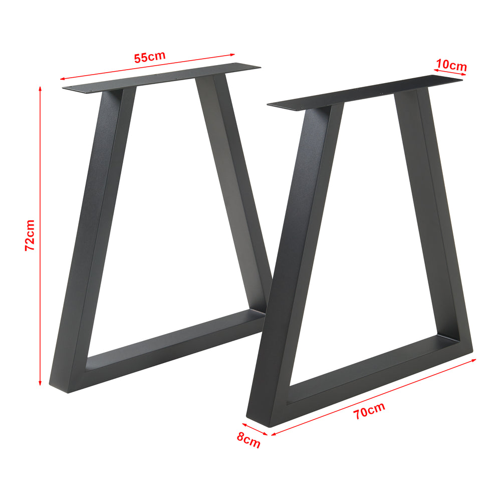 Tafelonderstel 2-delige set Lyngby 72x55/70cm Zwart [en.casa] - premiumXL