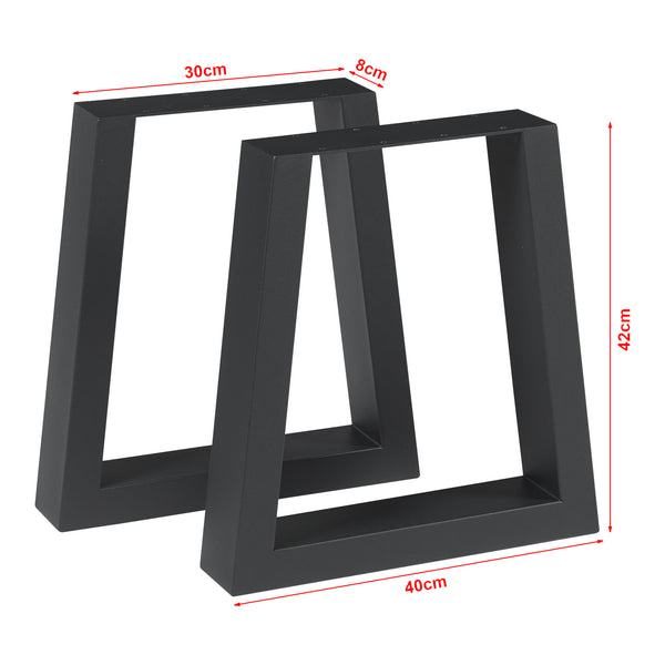 Lot de 2 pieds de table Marstal acier 42 x 40 cm noir [en.casa]