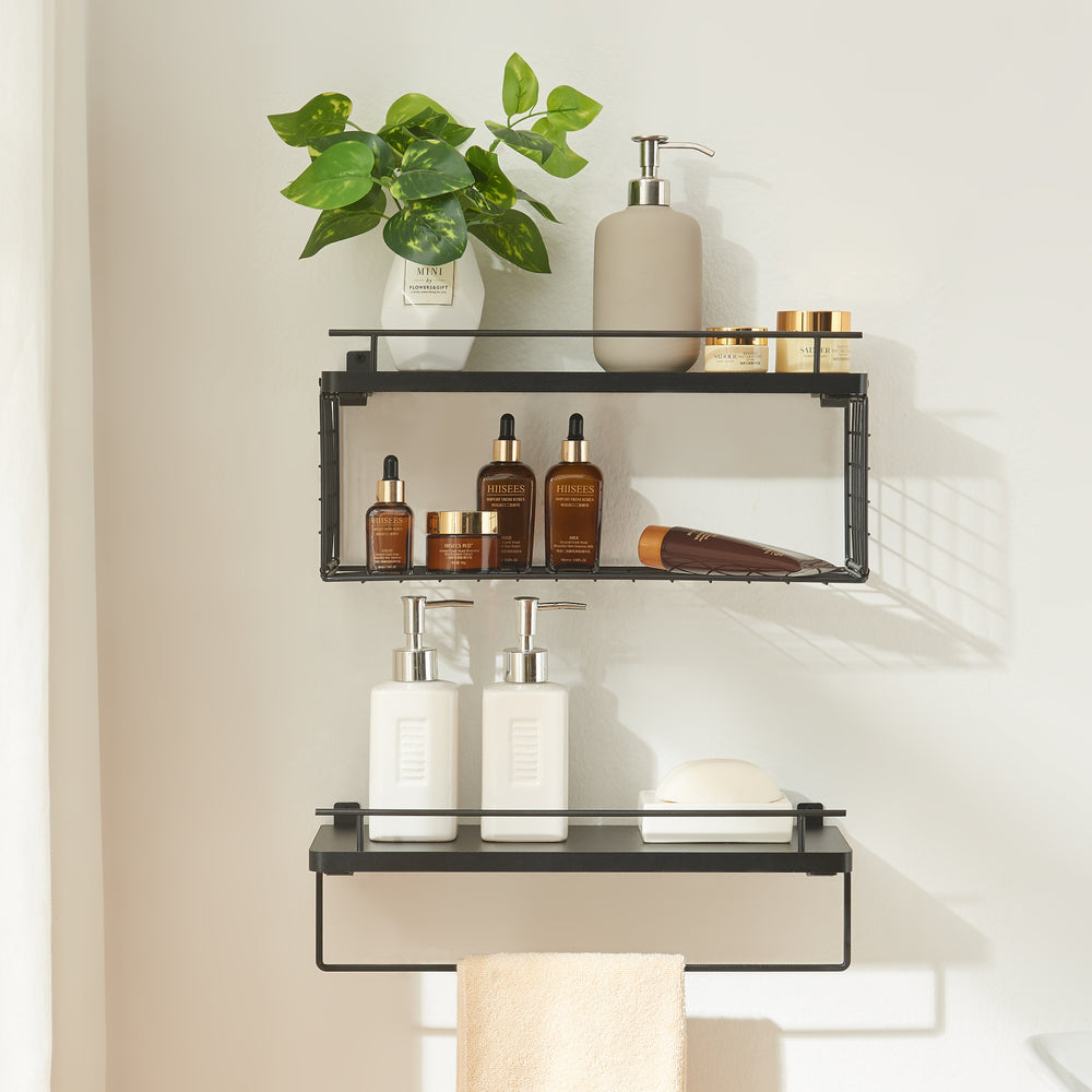 Étagère murale Vik lot de 2 noir [en.casa] - premiumXL