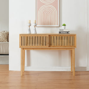 Consoletafel Ypäjä bamboe 110x39x80,5 cm naturel [en.casa]