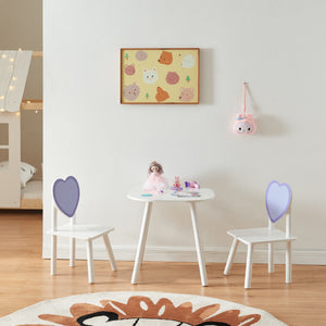 Ensemble de table et 2 chaises pour enfants Siljan blanc violet [en.casa]