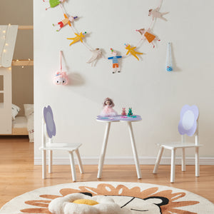 Ensemble de table et 2 chaises pour enfants Simrishamn blanc violet [en.casa]