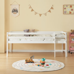 Lit enfant Siikalatva avec matelas à mousse froid bois de pin 90 x 200 cm blanc [en.casa]