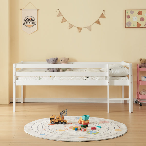 Lit enfant Siikalatva avec matelas à mousse froid bois de pin 90 x 200 cm blanc [en.casa]