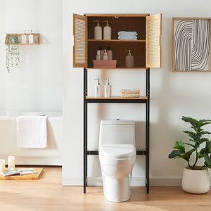 Meuble WC Tervola 172 x 63 x 27 cm noir naturel [en.casa] 